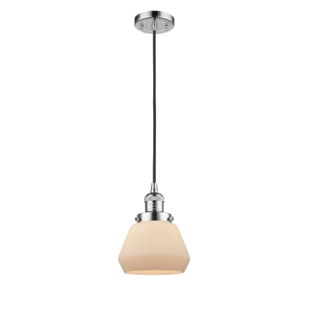 A large image of the Innovations Lighting 201C Fulton Polished Chrome / Matte White Cased