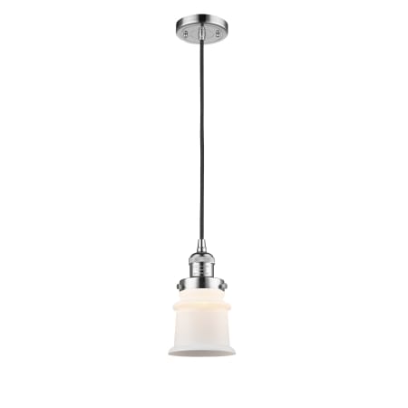 A large image of the Innovations Lighting 201C Small Canton Polished Chrome / Matte White