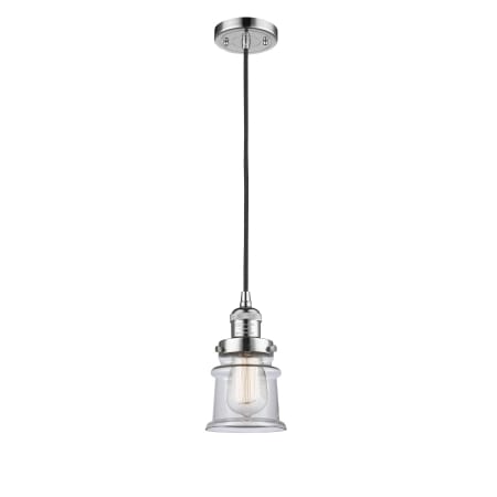 A large image of the Innovations Lighting 201C Small Canton Polished Chrome / Clear