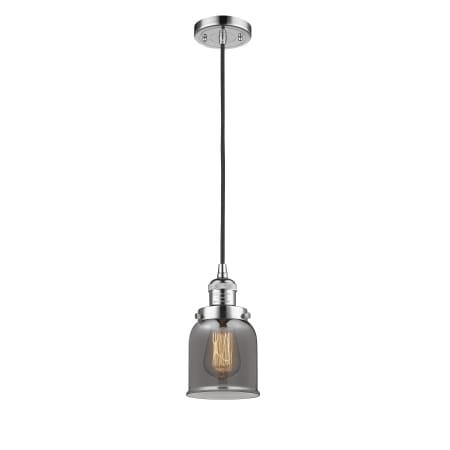 A large image of the Innovations Lighting 201C Small Bell Polished Chrome / Plated Smoke