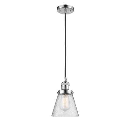 A large image of the Innovations Lighting 201C Small Cone Polished Chrome / Seedy