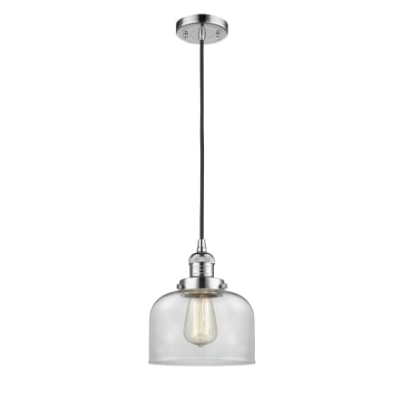 A large image of the Innovations Lighting 201C Large Bell Polished Chrome / Clear