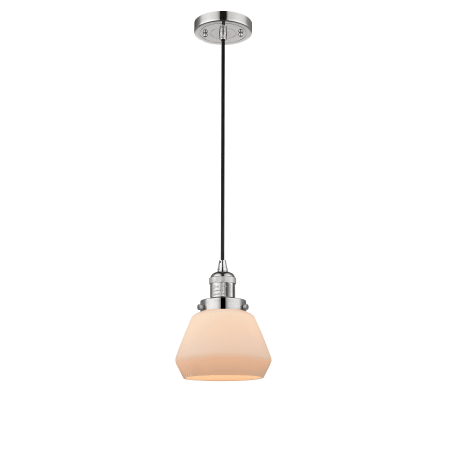 A large image of the Innovations Lighting 201C Fulton Polished Nickel / Matte White Cased