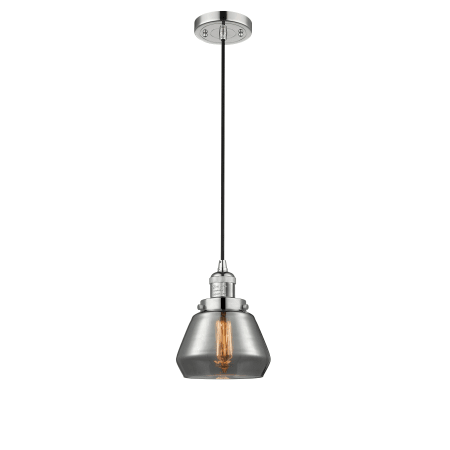 A large image of the Innovations Lighting 201C Fulton Polished Nickel / Smoked