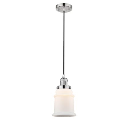 A large image of the Innovations Lighting 201C Canton Polished Nickel / Matte White