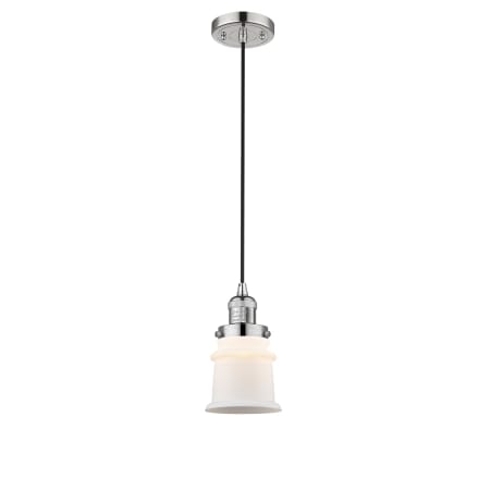 A large image of the Innovations Lighting 201C Small Canton Polished Nickel / Matte White