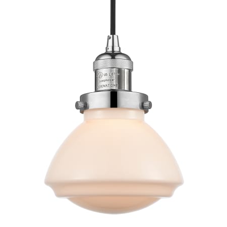 A large image of the Innovations Lighting 201C Olean Polished Nickel / Matte White
