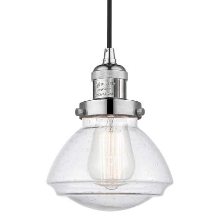 A large image of the Innovations Lighting 201C Olean Polished Nickel / Seedy