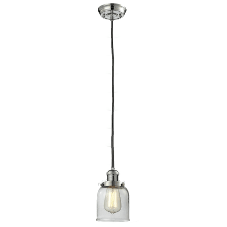 A large image of the Innovations Lighting 201C Small Bell Polished Nickel / Clear