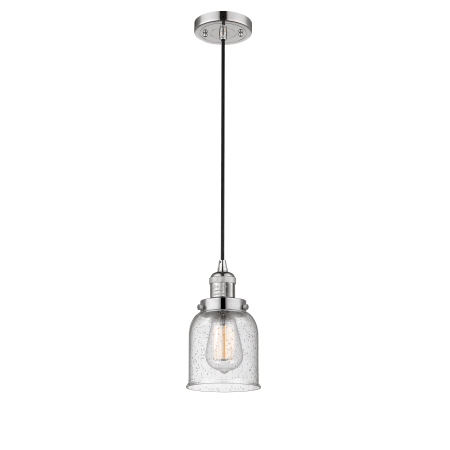 A large image of the Innovations Lighting 201C Small Bell Polished Nickel / Seedy