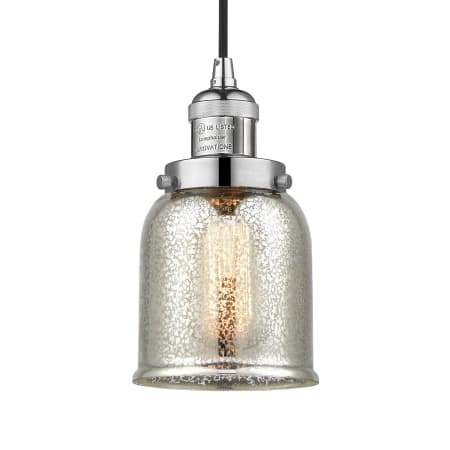 A large image of the Innovations Lighting 201C Small Bell Polished Nickel / Silver Mercury