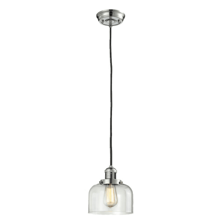 A large image of the Innovations Lighting 201C Large Bell Polished Nickel / Clear