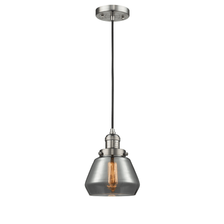 A large image of the Innovations Lighting 201C Fulton Brushed Satin Nickel / Smoked