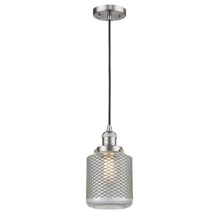 A large image of the Innovations Lighting 201C Stanton Brushed Satin Nickel / Clear Wire Mesh
