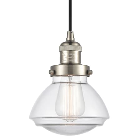 A large image of the Innovations Lighting 201C Olean Brushed Satin Nickel / Clear