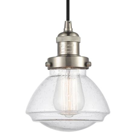 A large image of the Innovations Lighting 201C Olean Brushed Satin Nickel / Seedy