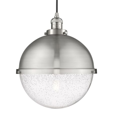 A large image of the Innovations Lighting 201C-16-13 Hampden Pendant Brushed Satin Nickel / Seedy