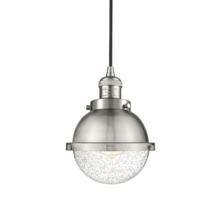 A large image of the Innovations Lighting 201C-10-7 Hampden Pendant Brushed Satin Nickel / Seedy