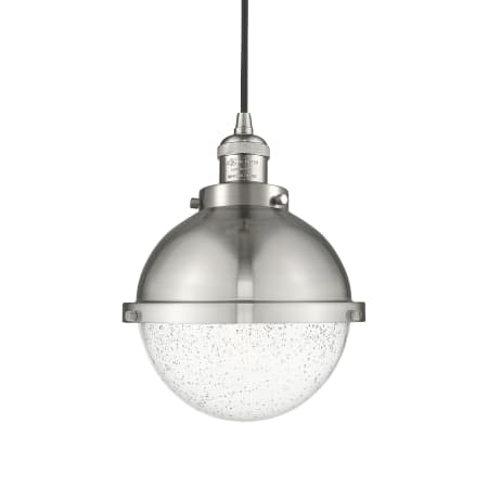 A large image of the Innovations Lighting 201C-12-9 Hampden Pendant Brushed Satin Nickel / Seedy