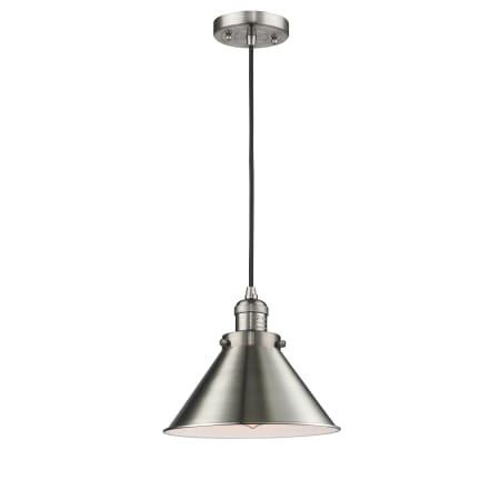 A large image of the Innovations Lighting 201C Briarcliff Brushed Satin Nickel / Metal Shade