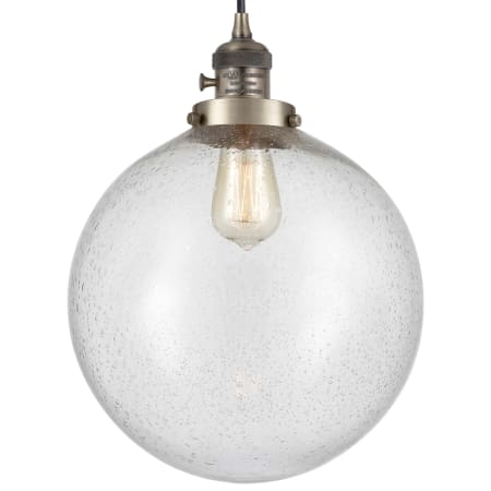 A large image of the Innovations Lighting 201CSW-15-12 Beacon Pendant Antique Brass / Seedy