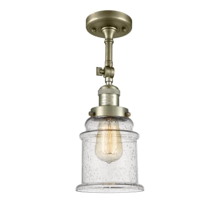 A large image of the Innovations Lighting 201F Canton Antique Brass / Seedy