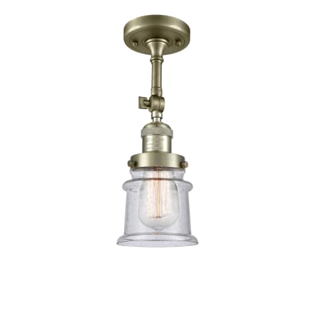 A large image of the Innovations Lighting 201F Small Canton Antique Brass / Seedy