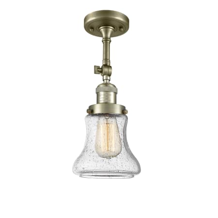 A large image of the Innovations Lighting 201F Bellmont Antique Brass / Seedy