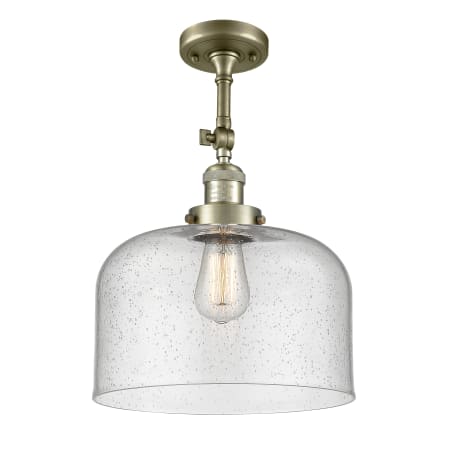 A large image of the Innovations Lighting 201F X-Large Bell Antique Brass / Seedy