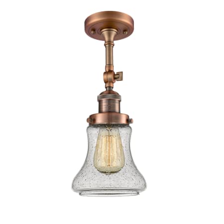 A large image of the Innovations Lighting 201F Bellmont Antique Copper / Seedy