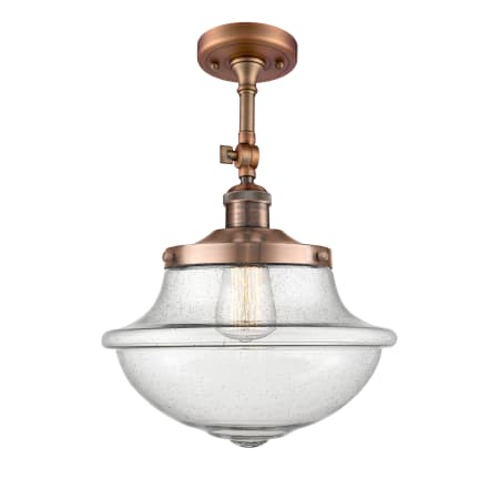 A large image of the Innovations Lighting 201F Large Oxford Antique Copper / Seedy