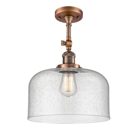 A large image of the Innovations Lighting 201F X-Large Bell Antique Copper / Seedy
