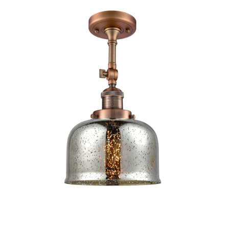 A large image of the Innovations Lighting 201F Large Bell Antique Copper / Silver Mercury
