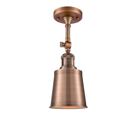 A large image of the Innovations Lighting 201F Addison Antique Copper / Metal Shade