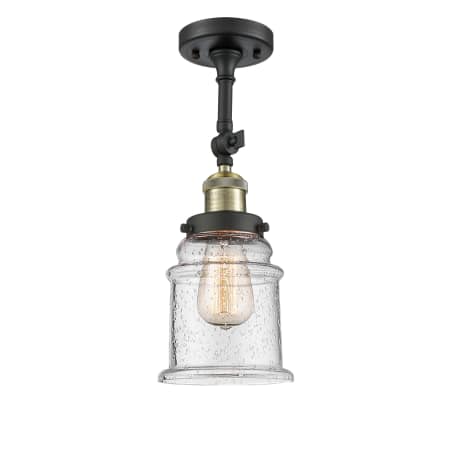 A large image of the Innovations Lighting 201F Canton Black Antique Brass / Seedy
