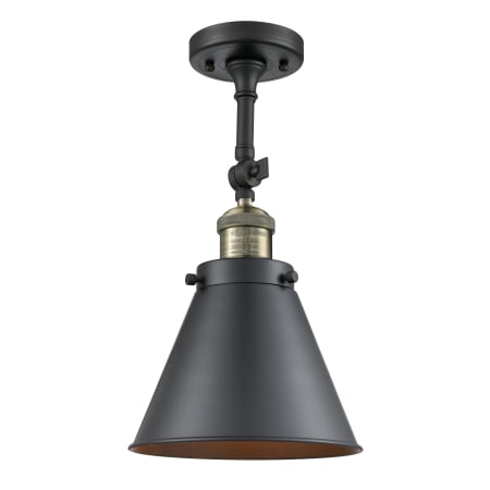 A large image of the Innovations Lighting 201F Appalachian Black / Antique Brass