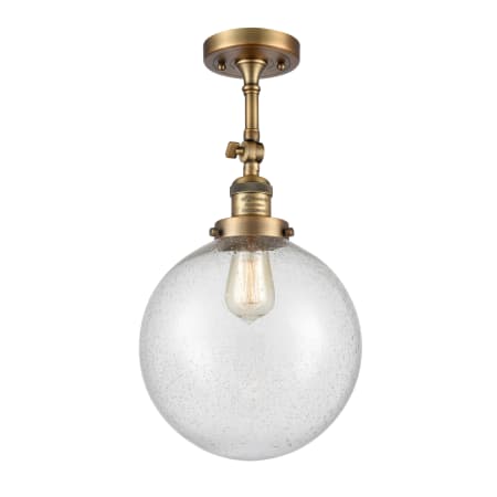A large image of the Innovations Lighting 201F X-Large Beacon Brushed Brass / Seedy
