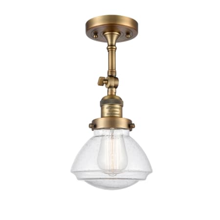 A large image of the Innovations Lighting 201F Olean Brushed Brass / Seedy