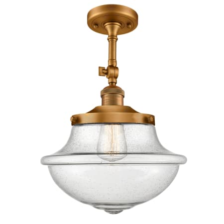A large image of the Innovations Lighting 201F Large Oxford Brushed Brass / Seedy
