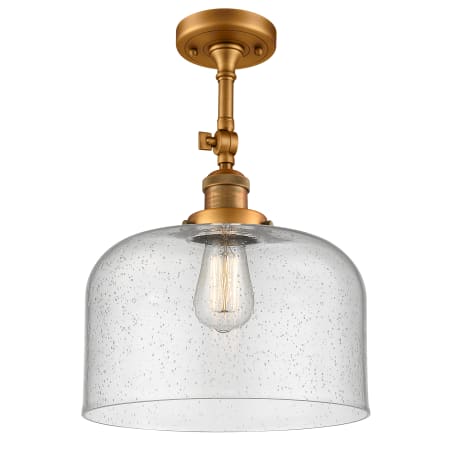 A large image of the Innovations Lighting 201F X-Large Bell Brushed Brass / Seedy