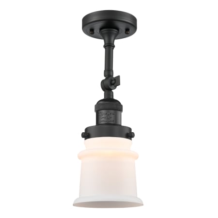 A large image of the Innovations Lighting 201F Small Canton Matte Black / Matte White Cased