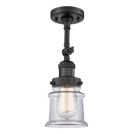 A large image of the Innovations Lighting 201F Small Canton Matte Black / Clear