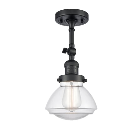 A large image of the Innovations Lighting 201F Olean Matte Black / Clear