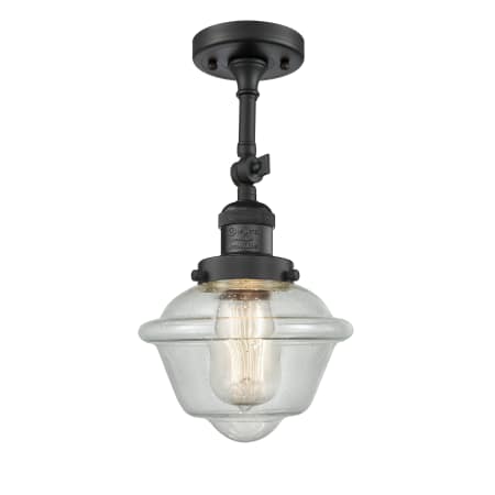 A large image of the Innovations Lighting 201F Small Oxford Matte Black / Seedy