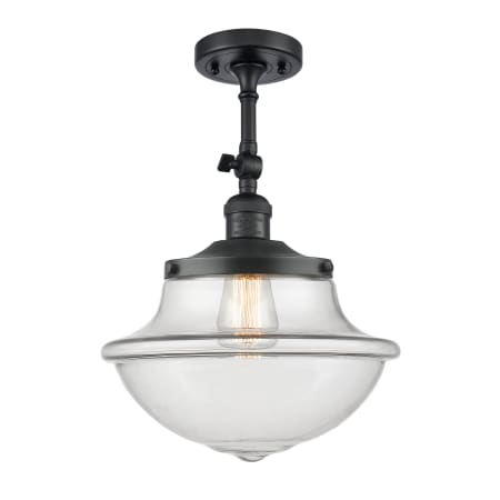 A large image of the Innovations Lighting 201F Large Oxford Matte Black / Clear