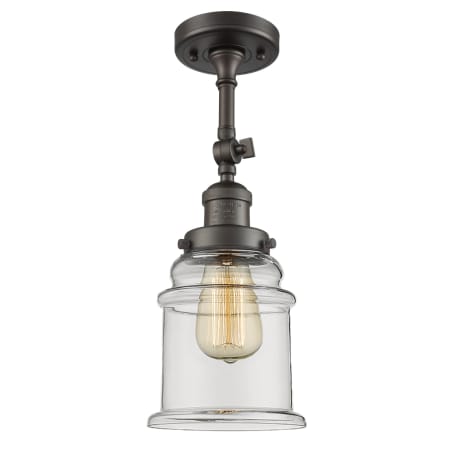 A large image of the Innovations Lighting 201F Canton Oiled Rubbed Bronze / Clear