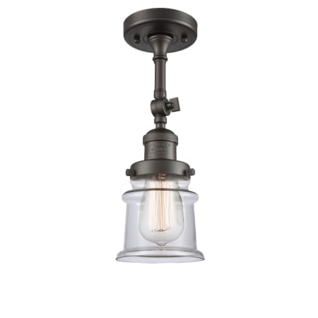 A large image of the Innovations Lighting 201F Small Canton Oil Rubbed Bronze / Clear