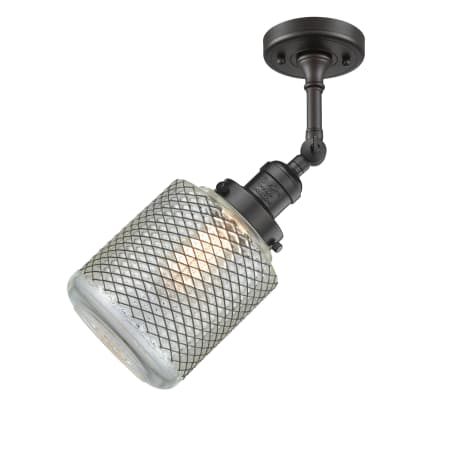 A large image of the Innovations Lighting 201F Stanton Oil Rubbed Bronze / Clear Wire Mesh