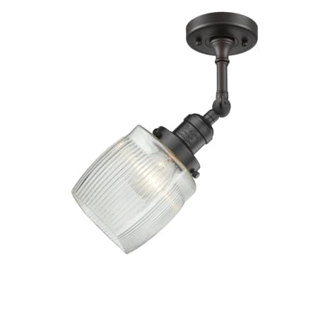 A large image of the Innovations Lighting 201F Colton Oil Rubbed Bronze / Clear Halophane