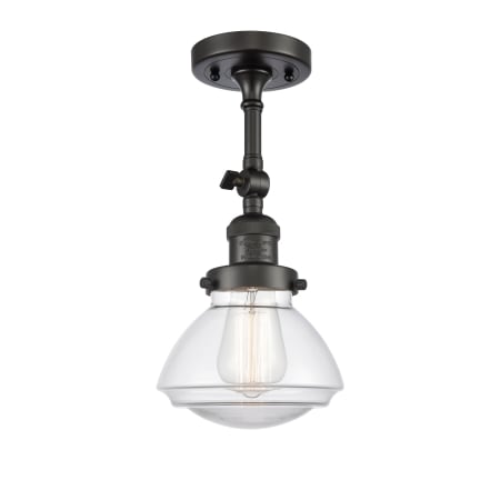 A large image of the Innovations Lighting 201F Olean Oil Rubbed Bronze / Clear